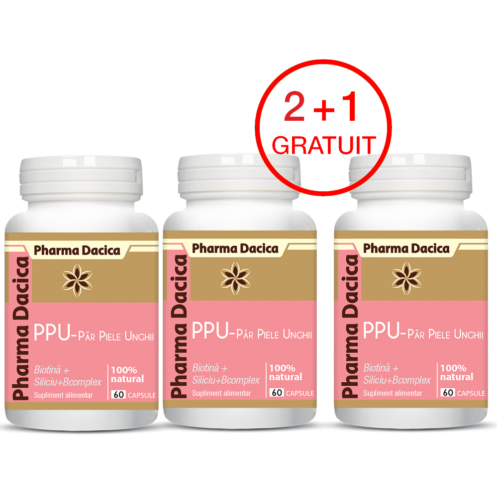 Promotii_-3-PPU-1.png PPU – păr, piele, unghii 2+1 Gratuit, 60 capsule - imagine 1