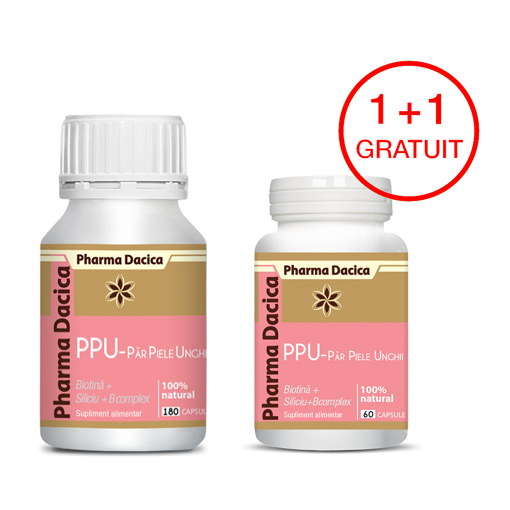 Promotii_-PPU.png PPU – Păr, Piele, Unghii, 180 capsule +PPU – Păr, Piele, Unghii, 60 capsule Gratuit - imagine 1