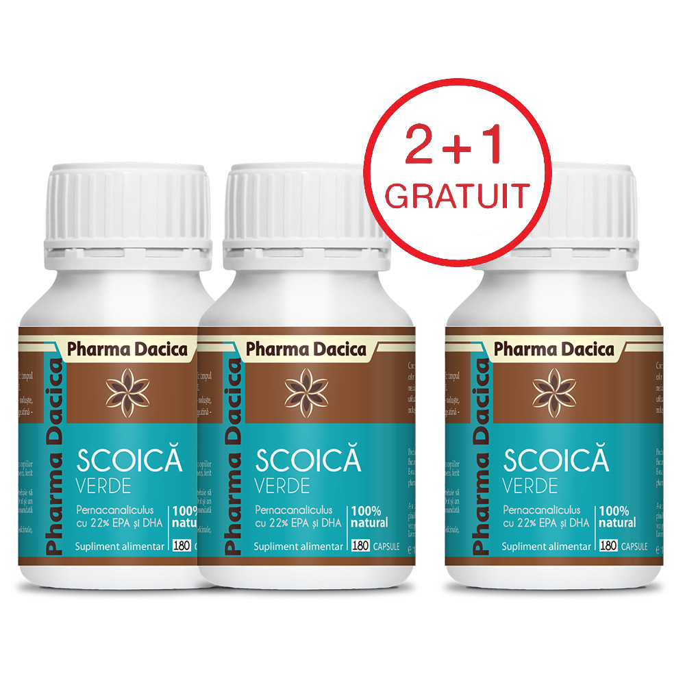 scoica-verde-180-caps-3.jpg Scoică Verde 2+1 Gratuit, 180 capsule x 3 - imagine 1