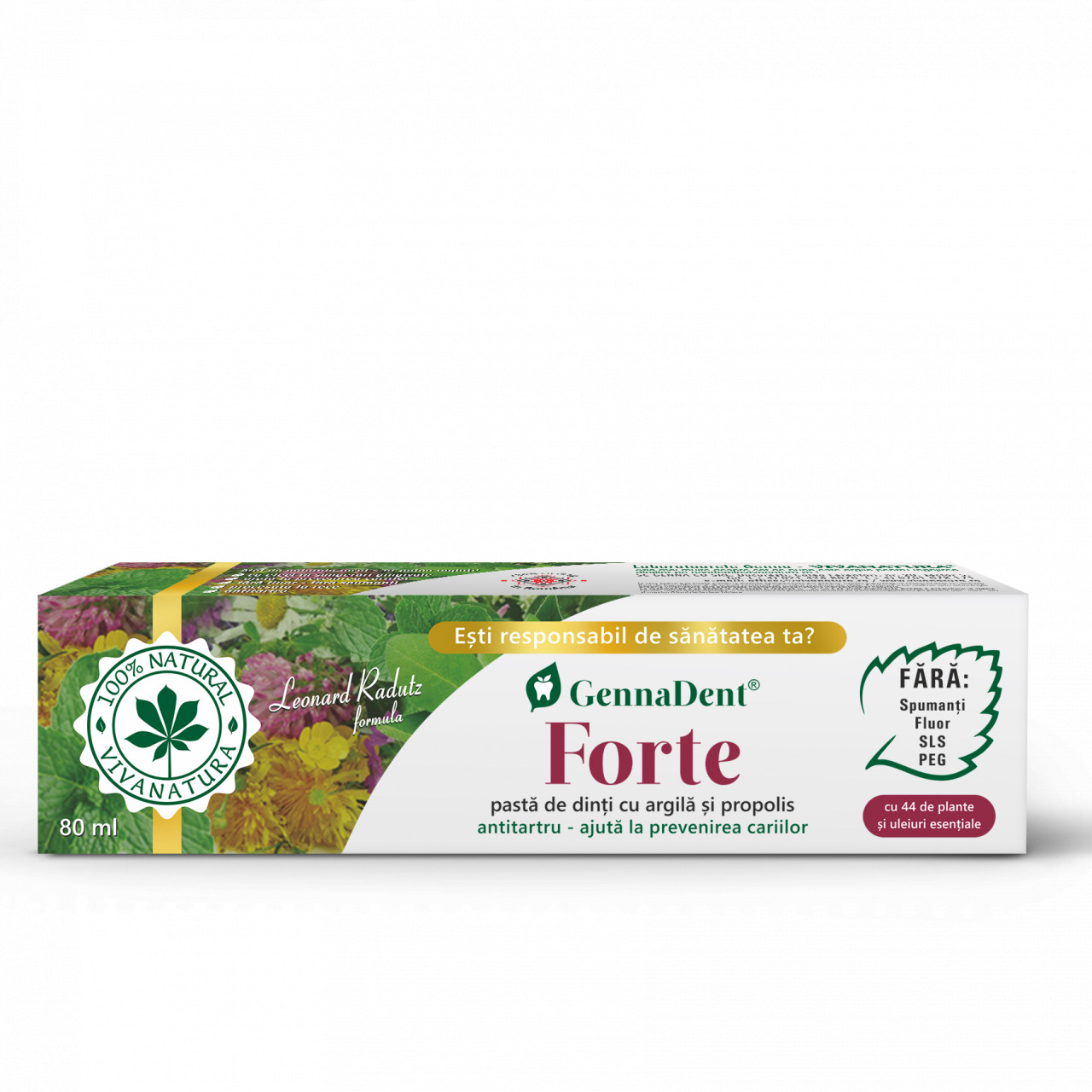 gennadent-forte-pasta-de-dinti-naturala-cu-argila-si-propolis-fara2360.jpg GennaDent Forte - pasta de dinti naturala cu argila si propolis, fara fluor, 80 ml - Leonard Radutz formula - VivaNatura - imagine 1